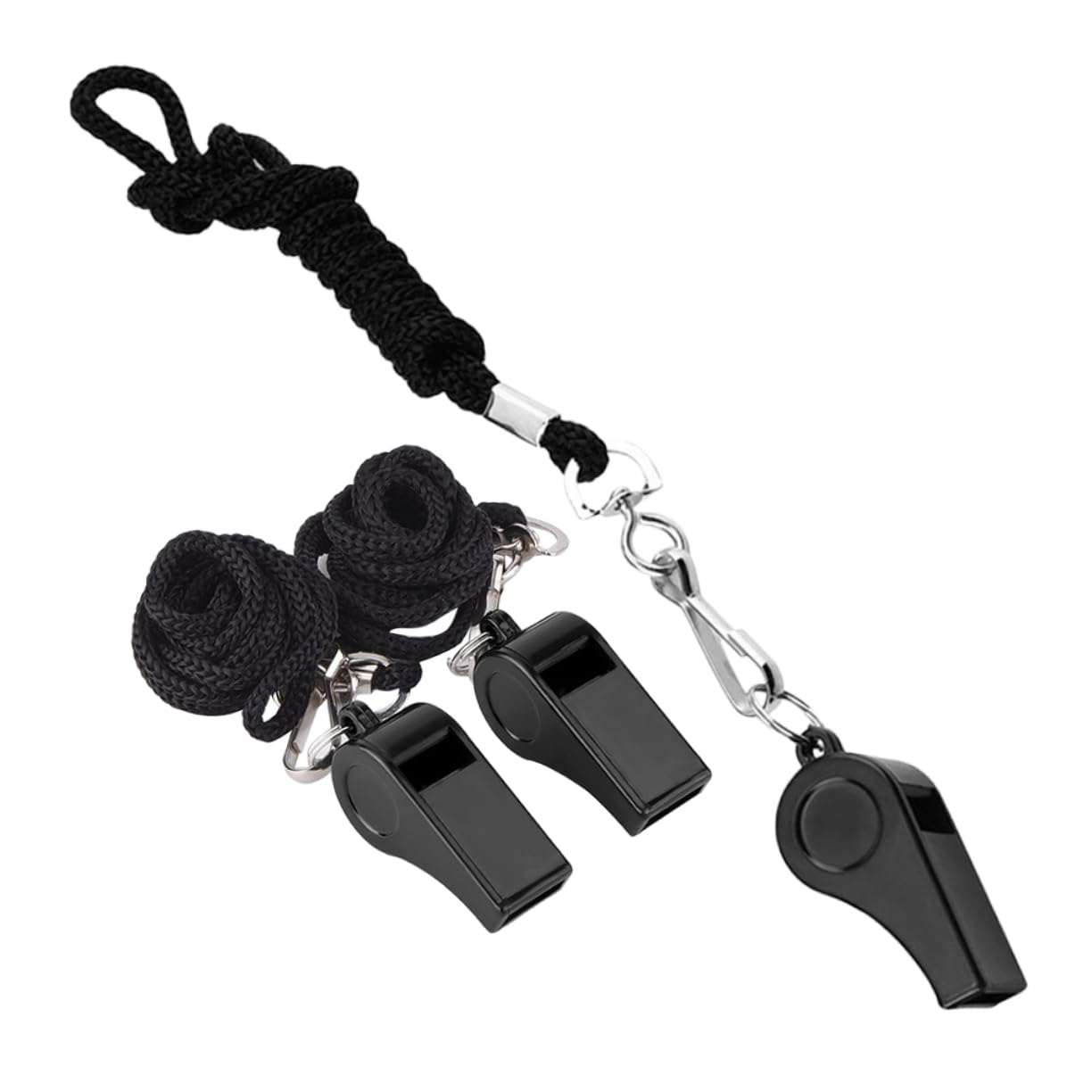 BESTonZON 3Pcs Loud Plastic Whistles with Lanyard Emergency Sports Whistles for Referees and Lifeguards Durable and Portable Whistle for Boats and Safety Situations