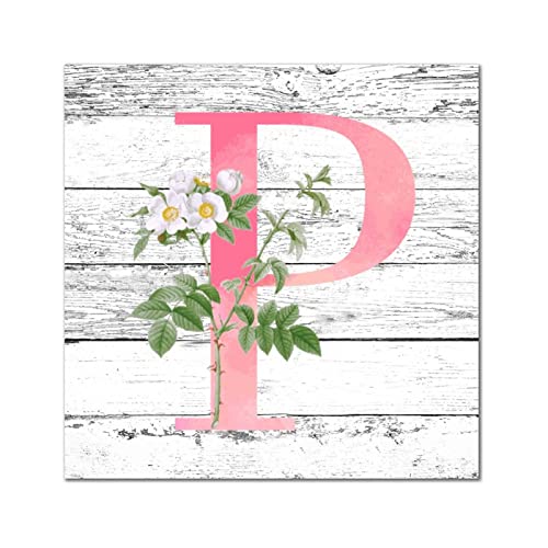 Lettres de l'alphabet en bois monogramme P rustique 30cm