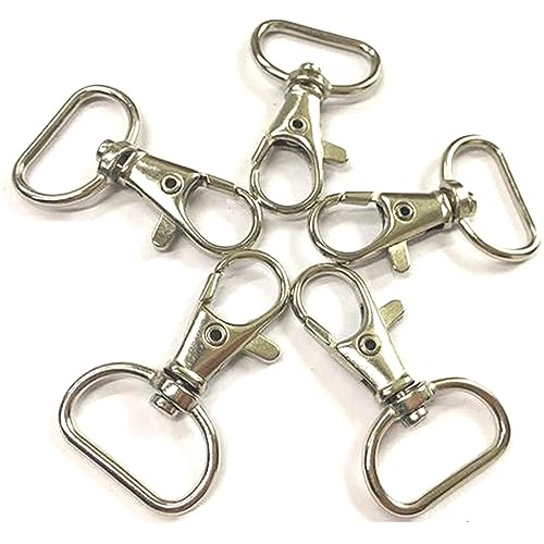 ATB-Foger Schlüsselanhänger Karabiner Hummer Schlüsselanhänger mit Drehgelenk D ringe Schwenk Schlüsselanhänger Clip 30 Stück Innenweite 20mm Karabinerhaken für DIY Hänge Schmuckherstellung