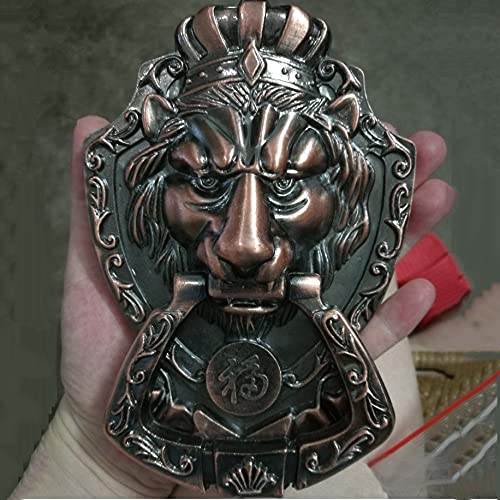 Heurtoir de porte lion en métal moulé au design d'antiquité noble