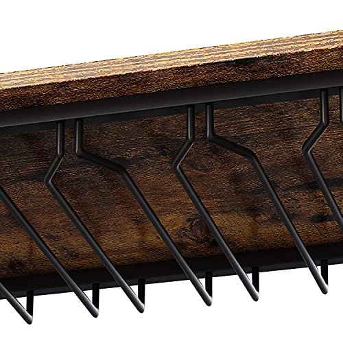 Bar Cart with Wine Rack for 12 Bottles Industrial Bar Cart on Wheels Outdoor 3 Tier Bar Serving Cart with Glass Holder