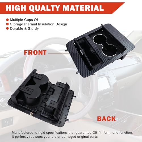 Portavasos consola carbono compatible Chevy GMC 2007-14 miniatura 6