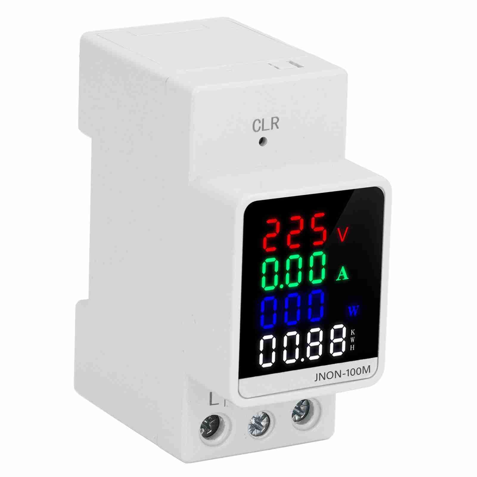 Din Rail Energy Meter 80?270V, Din Rail Energy Meter LED Digital Tube Real Time Display High Stability Chip 2P Loop, Electriccircuittestingdevice