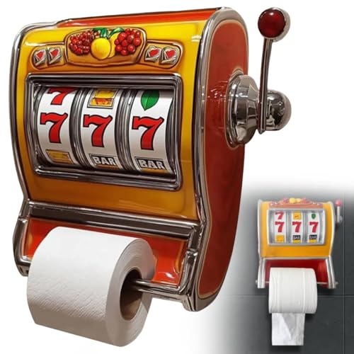 Slot Machine Toilet Roll Holder, Retro Arcade-Style Toilet Roll Holder, Fun Slot Machine Decorative Toilet Paper Holder, Hilarious Tissue Paper Roll Storage, 2025 Novel Kitchen Bathroom Decor