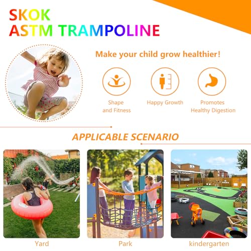 Image of SKOK Trampoline for Kids,400LBS Outdoor Trampoline with Net-ASTM Approved Trampoline for Children and Adults