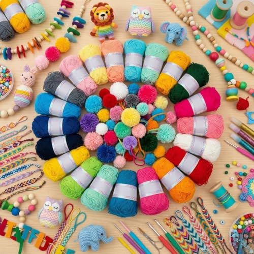 Image of 12 Multicolor Soft Wool Yarn Balls for Knitting, Crochet & DIY Craft | Acrylic Knitting Thread for Hand Embroidery, Weaving, Sewing & Art Projects | Bright Assorted Colors (Multicolor 22)
