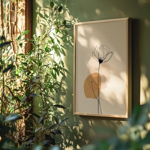 Quadro Decorativo Flor Abstrata Com Moldura Minimalista Botânica ...