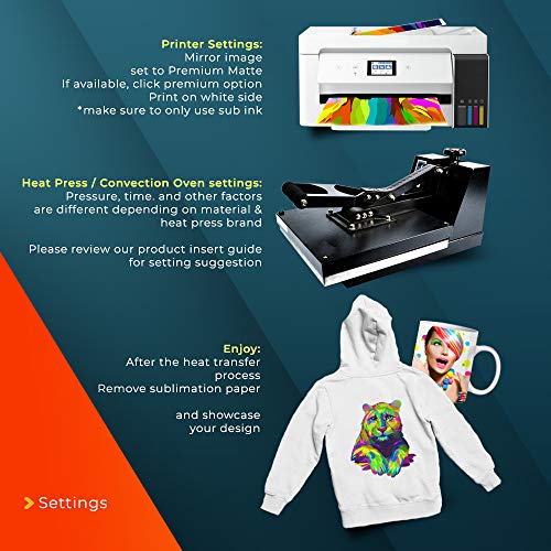 Stratford Brands Sublimation Paper 11X17 Inches 110 Sheets Ultra Premium 125G Diy Heat Transfer Printing. Works With All Sublimation Ink. Compatible With Epson, Ricoh, Sawgrass Printers #TOP4