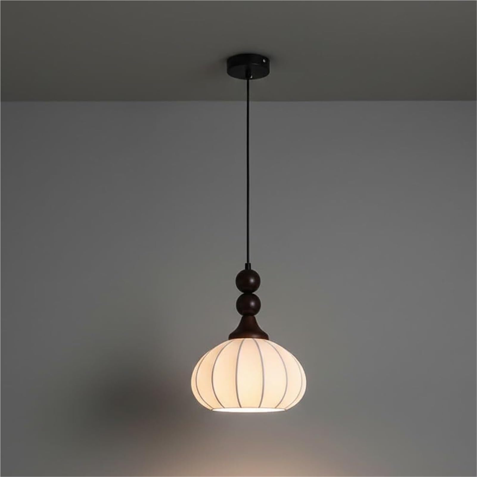 HUAYUSEDF Mid Century Nordic Silk Cocoon Globe Pendant Lamp Chandelier Hanging Lighting Ceiling Fixture Minimalist Elegant for Bedroom Living Room Dining Table