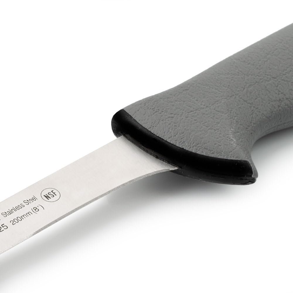 Arcos Serie Colour Prof - Cuchillo Fileteador Flexible - Hoja de Acero Inoxidable NITRUM de 200 mm - Mango de Polipropileno recubierto de Elastómero Color gris