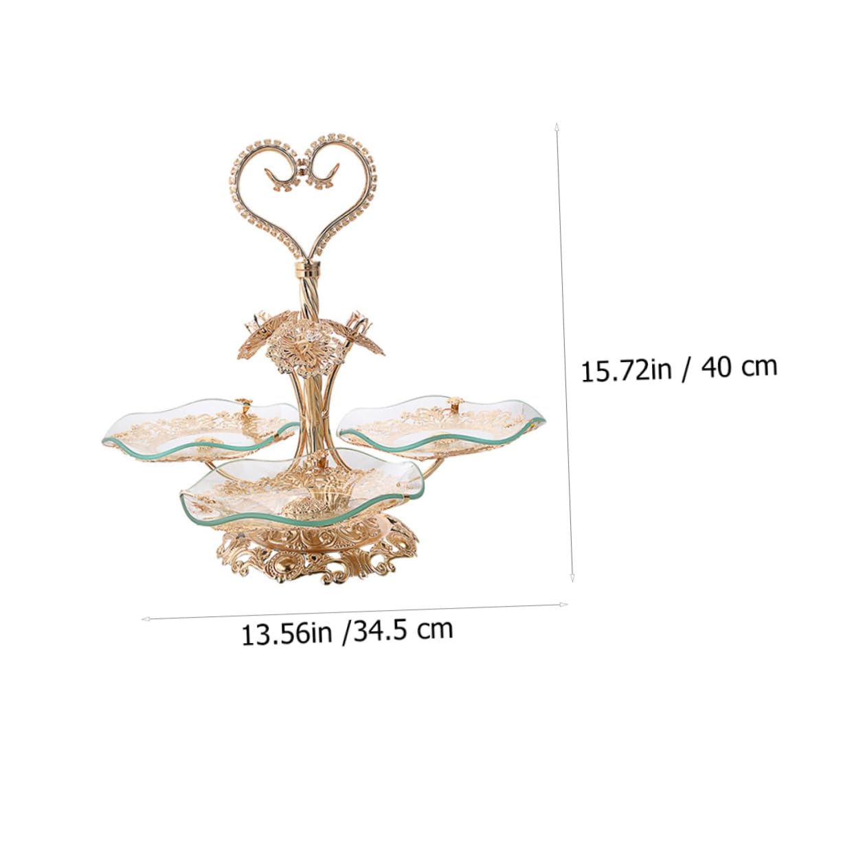Ciieeo 1Pc European Style Fruit Tray Snacks Plate Elegant Dessert Stand for Parties Sturdy Design for Weddings Home Decoration Golden Finish