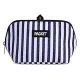 PackIt® Freezable Snack Bag, Seaside Stripe, Built with ECOFREEZE® Technology, Collapsible, Reusable, Zip Closure, Designed For Keeping Snacks Fresh On the Go