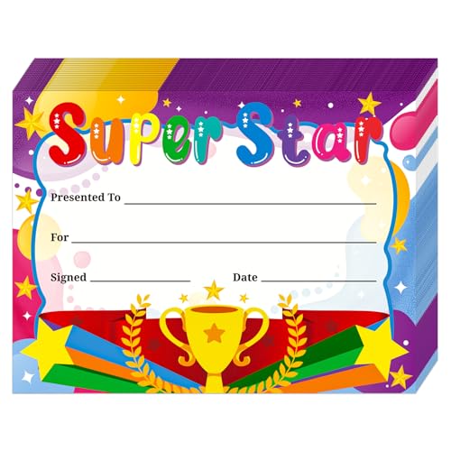 30PCS-Super-Star-Rewards-Award-Certificates-for-Kids-Student-Kindergarten-Preschool-Award-Certificates-of-Achievement-School-Recognition-Certificates-for-Back-to-School-Teacher-Supplies 30PCS Super Star Rewards Award Certificates for Kids Student Kindergarten Preschool Award Certificates of Achievement School Recognition Certificates for Back to School Teacher Supplies