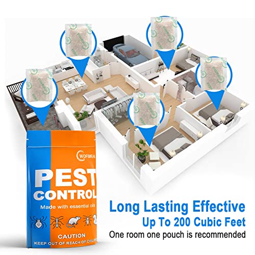 Anewnice Pest Control Pouches,Peppermint Oil Pest And Rodent Repellent,Mouse/Rat/Mice Repellent,Natural Mosquito Repellent,Wofimeha Repel Roach&Other Pests -8 Pouches #TOP3