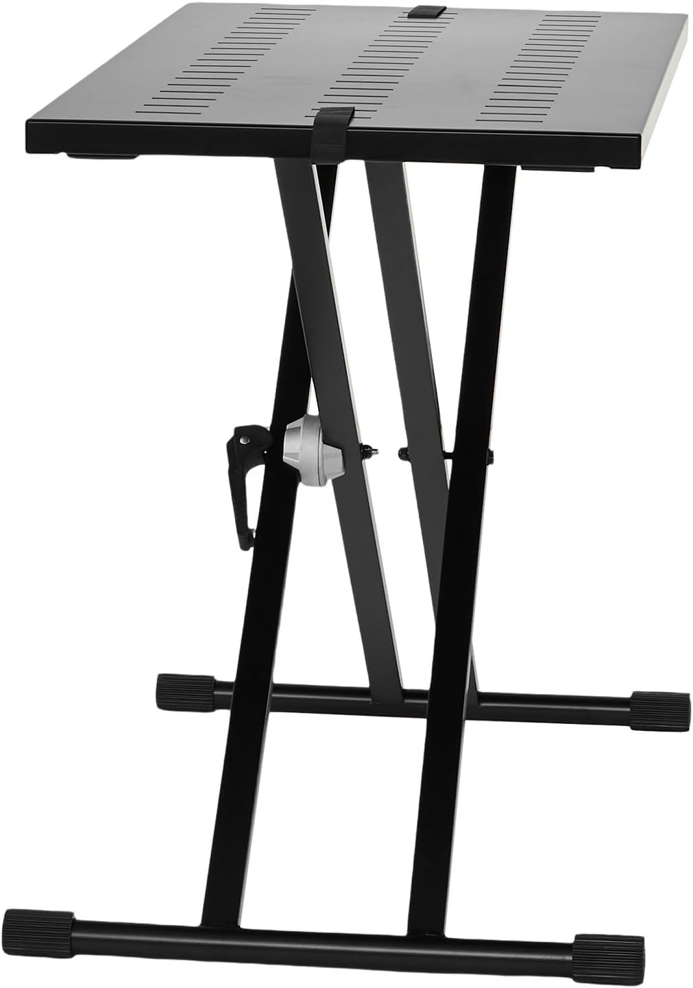 Portable DJ Table with Double-X Braced Keyboard Stand Adjustable Height