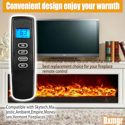 Bxmgr FIREPLACE REMOTE CONTROL KIT Compatible With Skytech Majestic Ambient Empire Monessen Vermont Millivolt Valve Fireplace Stove With Thermostat On/Off Control Remote Receiver,Lcd Display thumb #6
