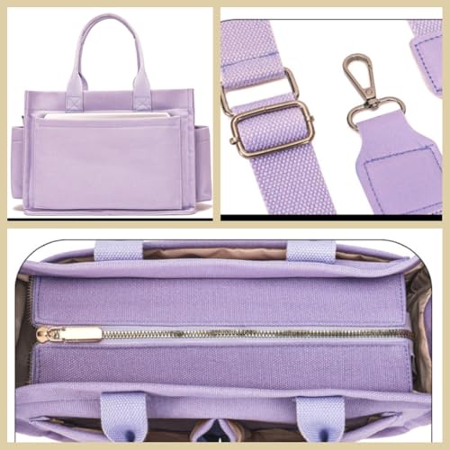 Canvas Tote Bag for Women,Womens Purse Handbags Totes Bags Crossbody Work Laptop Book Bag for Travel Nurse College Gift4