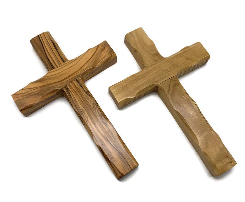 Olive Wood Wall Cross from Bethlehem, Wall Hanging Wooden Crosses, Christening Confirmation Cross Gift, Baptism Gifts, Holy Wall Cross, Hand Made