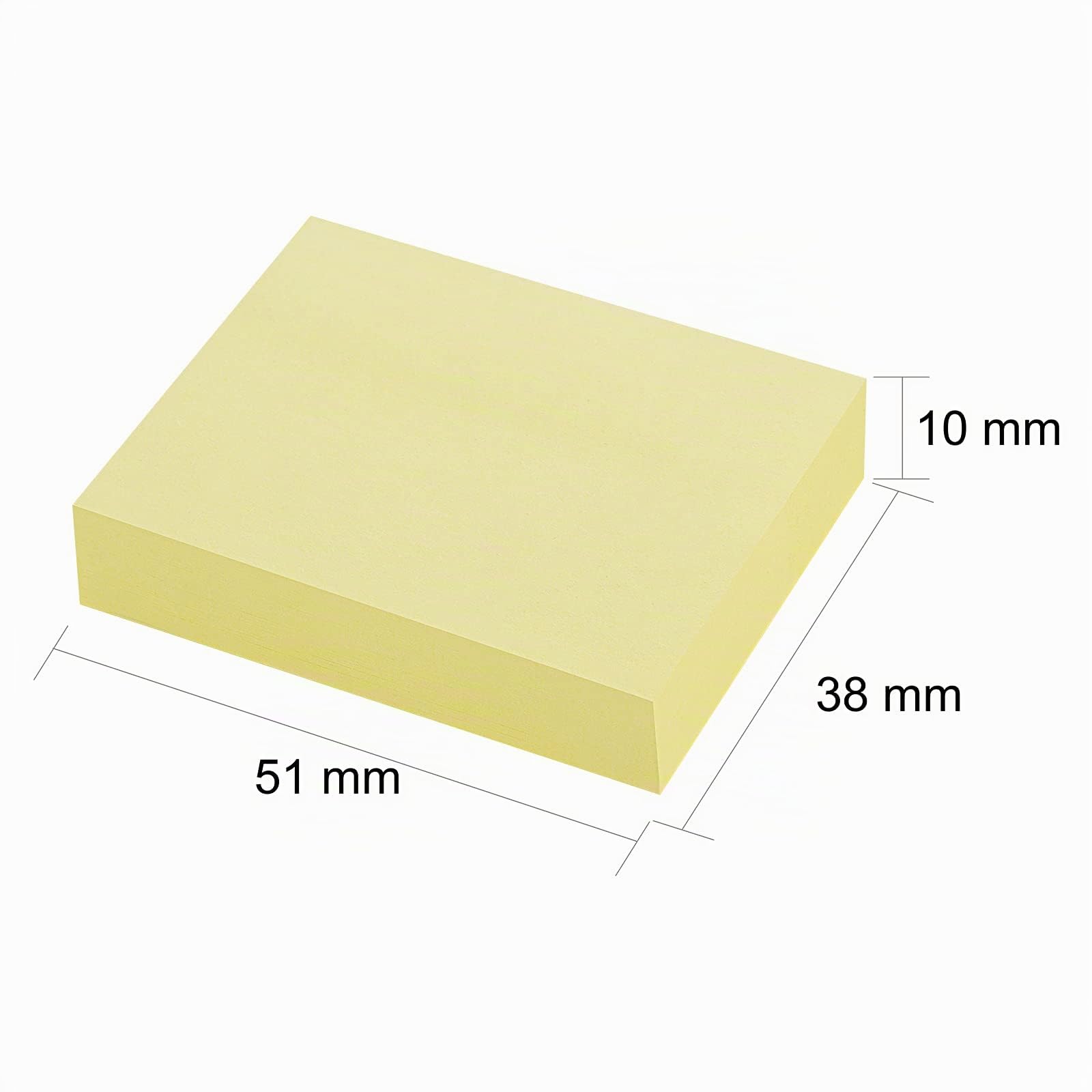ZCZN Notas Adhesivas Pack de 24 Bloc de Notas, 38 x 51 mm, 100 Hojas por Bloc, Total de 2400PCS, Amarillo