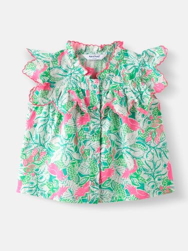 Image of Nautinati Baby Girls Printed Flutter Sleeve Top with Shorts Clothing Set | Age 0-3 Years