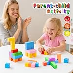 TOKBLOK 40Pcs Rainbow Magnetic Building Blocks STEM Toys for Kids Ages 3+ | Autism Montessori Sensory, 2.5cm Magnet Cubes, Preschool Learning Educational, Sensory Stacking Toys, Gifts for Girls & Boys