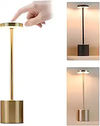 Luminária de Mesa LED Recarregável Abajur Moderno com Toque Dimerizável Sem Fio USB Iluminação Decorativa para Quarto, Sala e Escritório Com 3 Temperaturas de Tons Luz Noturna