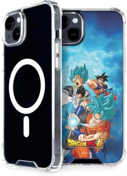 Vista 6 de Skinit Funda para teléfono compatible con MagSafe iPhone 15, diseño oficial de Dragon Ball Super Group Blanco - DBZSPR03