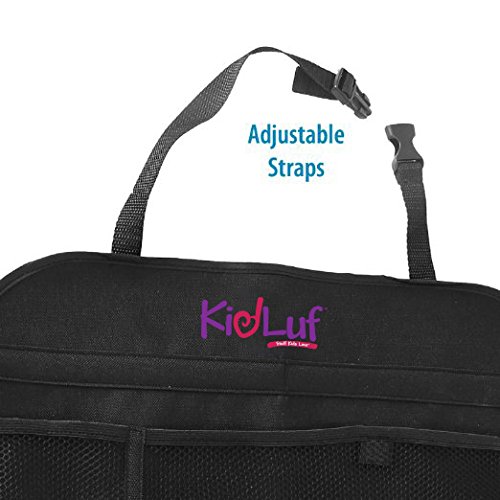 Kidluf Kick Mats, Car Kick Mats With Organizer - Premium Thick Waterproof Quality Seat Back Protectors - Extra Long Size With Adjustable Straps - Car Seat Back Protectors (2 Pack) #TOP5