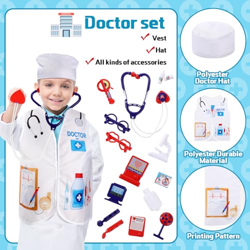 3 in1 Kids Dress Up Clothes, Role Play Costumes for Boys Girls Ages 3–8 - image 7