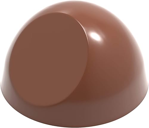 Molde de policarbonato para chocolate 1846, molde de caramelo hemisferio de cara plana con 21 cavidades, cada una de 1.260 in de diámetro x 0.768 in