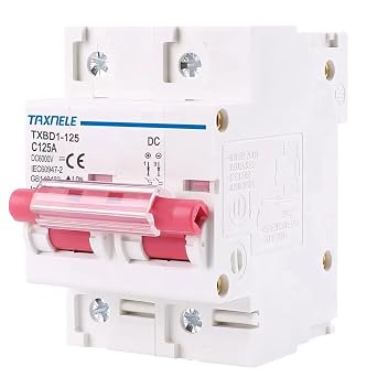 DC MCB Miniature Circuit Breaker 2P 600V 80A 125A 100A Solar Mini Circuit Breaker Battery Switch Short Circuit Protection Disconnect for Photovoltaic PV System 125A