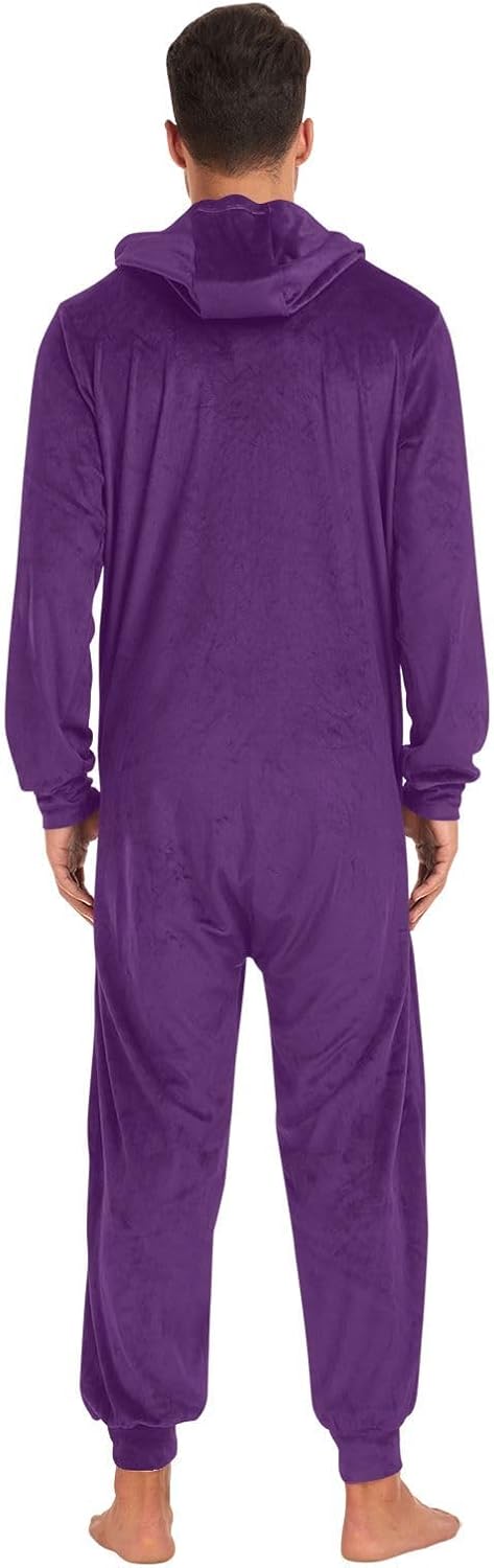 ZZXXB Bee Squirrel Onesie Pajamas for Adult Women Men Long Sleeves One Piece Onesies Zip Up Hooded Sleepwear S - XL