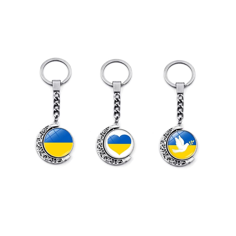 Patriotic Ukraine Flag Keychain Pendant, Flag Ornament Keyring, Souvenir Gift Keychain