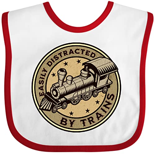inktastic Railroader Easily Distracted By Trains Baby Bib