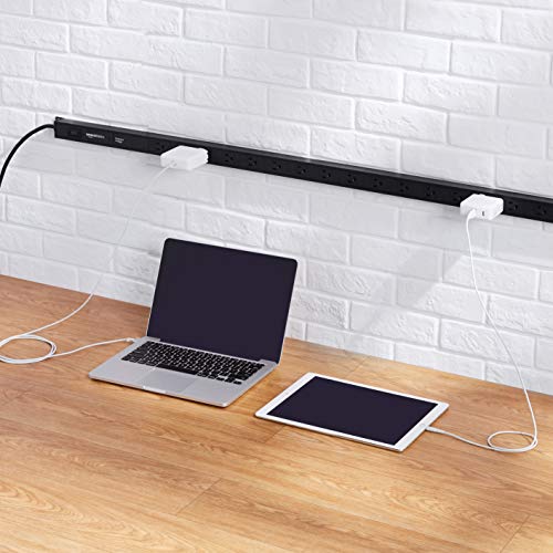 Amazon Basics Heavy Duty Metal Surge Protector Power Strip With Mounting Brackets - 16-Outlet, 840-Joule (15A On/Off Circuit Breaker),Black #TOP5