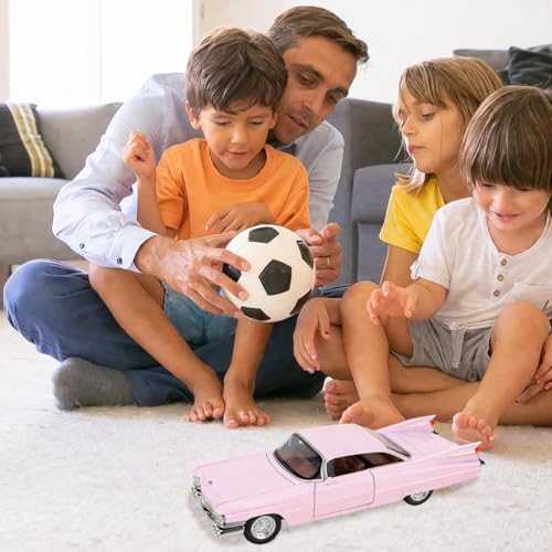 Image of 1:32 Scale Cadillac Eldorado Alloy Pickup Car Toy Metal Pull Back Diecast Car with Openable Door and Sound Light, Gifts Toys for Kids【Pink】