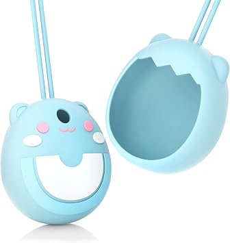 Silicone Protective Case for Tamagotchi Pix Virtual Electronic Pet Game Machine, Soft Skin Cover for Tomagatchie Giga Pet Mini Toy, Travel Carry Pouch Sleeve with Hand Strap Blue