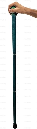 Miniatura 6 de Carfar Handicrafts - Bastón de mano para caminar, diseño hecho a mano, cuero verde, violado, para hombres y mujeres, color marino