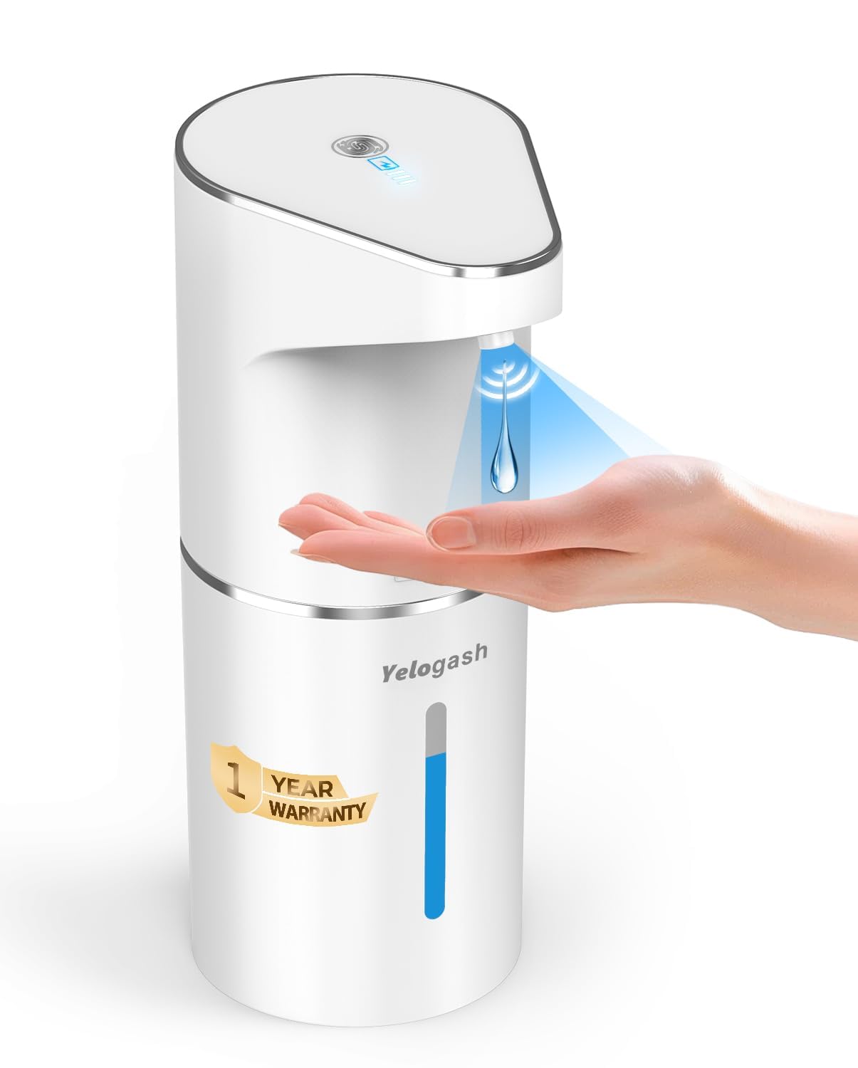 Automatic Soap Dispenser, Sensor Hand Wash Dispenser with 3-Speed Adjustable Foaming Handwash Dispenser, 1200mAh Battery with Auto-Clean, Touchless for Home Bathroom, Office, Kitchen（Liquid）-image-6