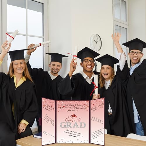 Image of Crenics Maroon Graduation Decorations Class of 2026, Creative Graduation Guest Sign in Book Alternative, Congrats Grad Signature Book 18 inch x 12 inch, Awesome Graduation Gift or Keepsake
