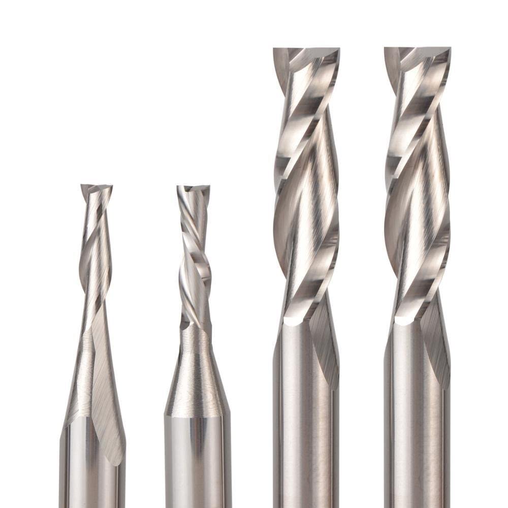 Brocas De Grabado Carburo Sólido CNC, Juego Fresado for Carpintería, Enrutador Vástago 6mm Y 6,35mm, 8 Uds(6mm Set-6pcs)