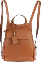Mochila de Couro Legítimo Modelo Maluzinha Elegante 21x26x10cm, Alças Reguláveis