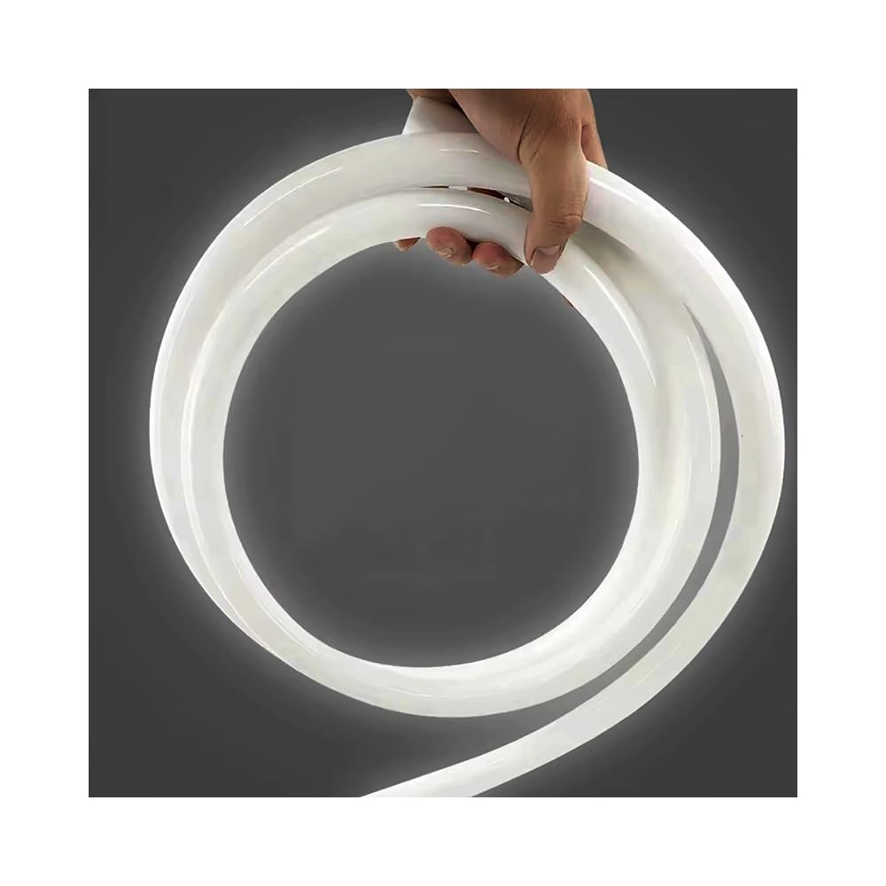 Tubo al neon rotondo in silicone da 2 m, diffusore flessibile for strisce LED a 360°, copertura impermeabile bianca(R20 For 8mm PCB)