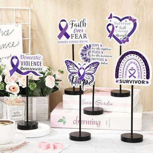 Soutien violence domestique centres de table ruban violet porteurs d'espoir Whaline