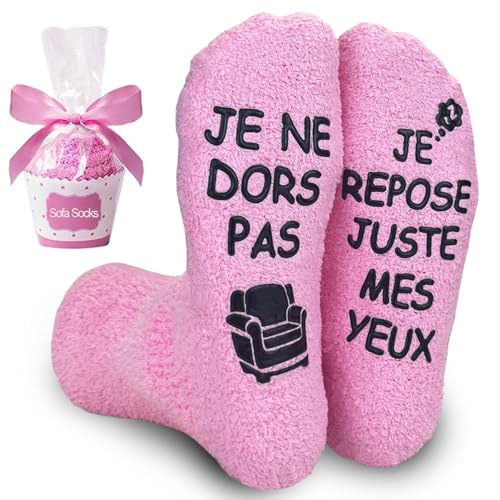 Zemolo Calzini fantasia, rigoloti umoristici, personalizzati, caldi, in pile, invernali, da donna, mamma, con stampa di lettere rosa, confezione regalo, regalo di Natale, San Valentino, compleanno,