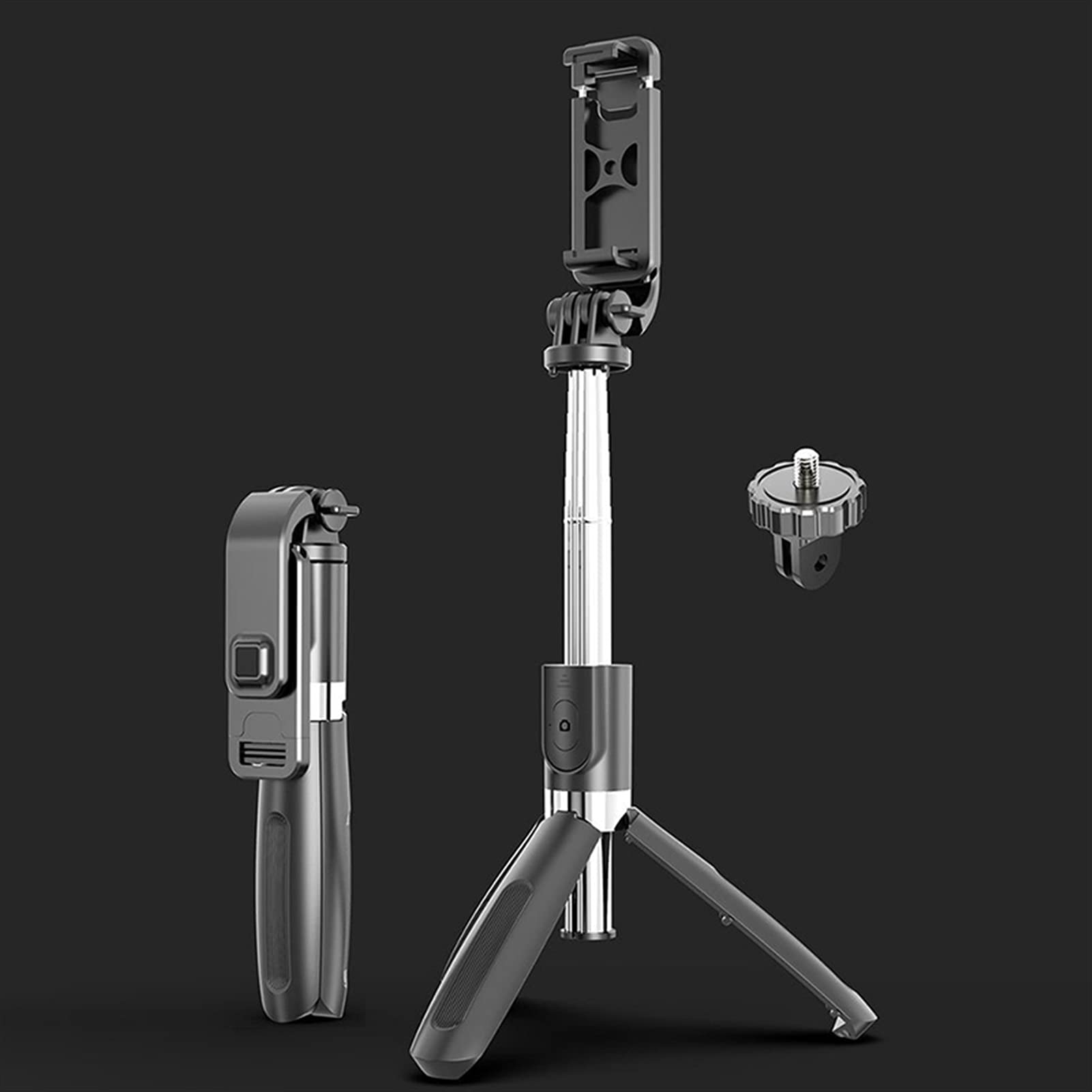 SCRUBY Bastone per selfie senza fili estensibile pieghevole monopiede Bluetooth Selfie Stick treppiede
