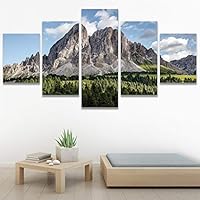 SIGNWIN 5 Panel Canvas Wall Art Mountainscape for Home Decorations Ready to Hang - 60