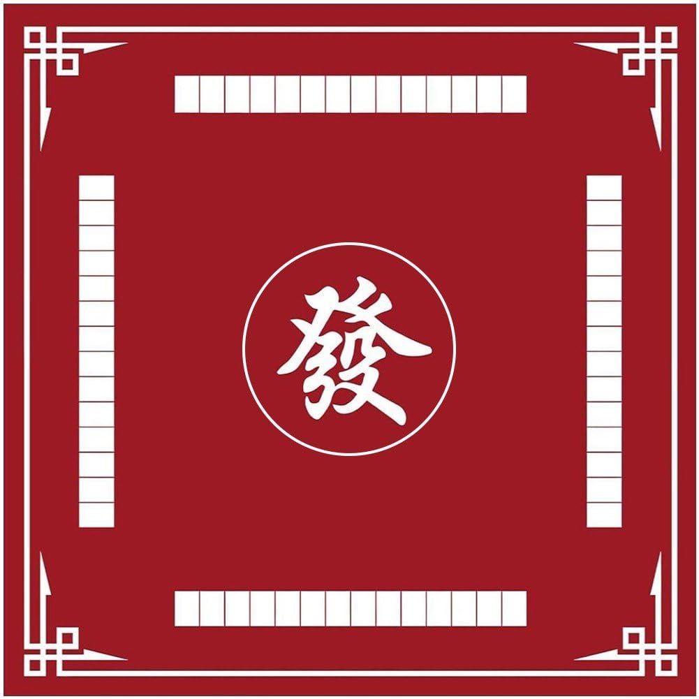 Uzztfa Red Mahjong Mat, Anti Slip Noise Uction Mahjong Table Cover, Thick Mahjong Tablecloth For Mahjong Poker Card Games Board Games Tile Game And Dominoes