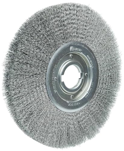 Image of Weiler 06190 12 inch Medium Face Crimped Wire Wheel, .014 inch Steel Fill, 2 inch Arbor Hole, Made in The USA