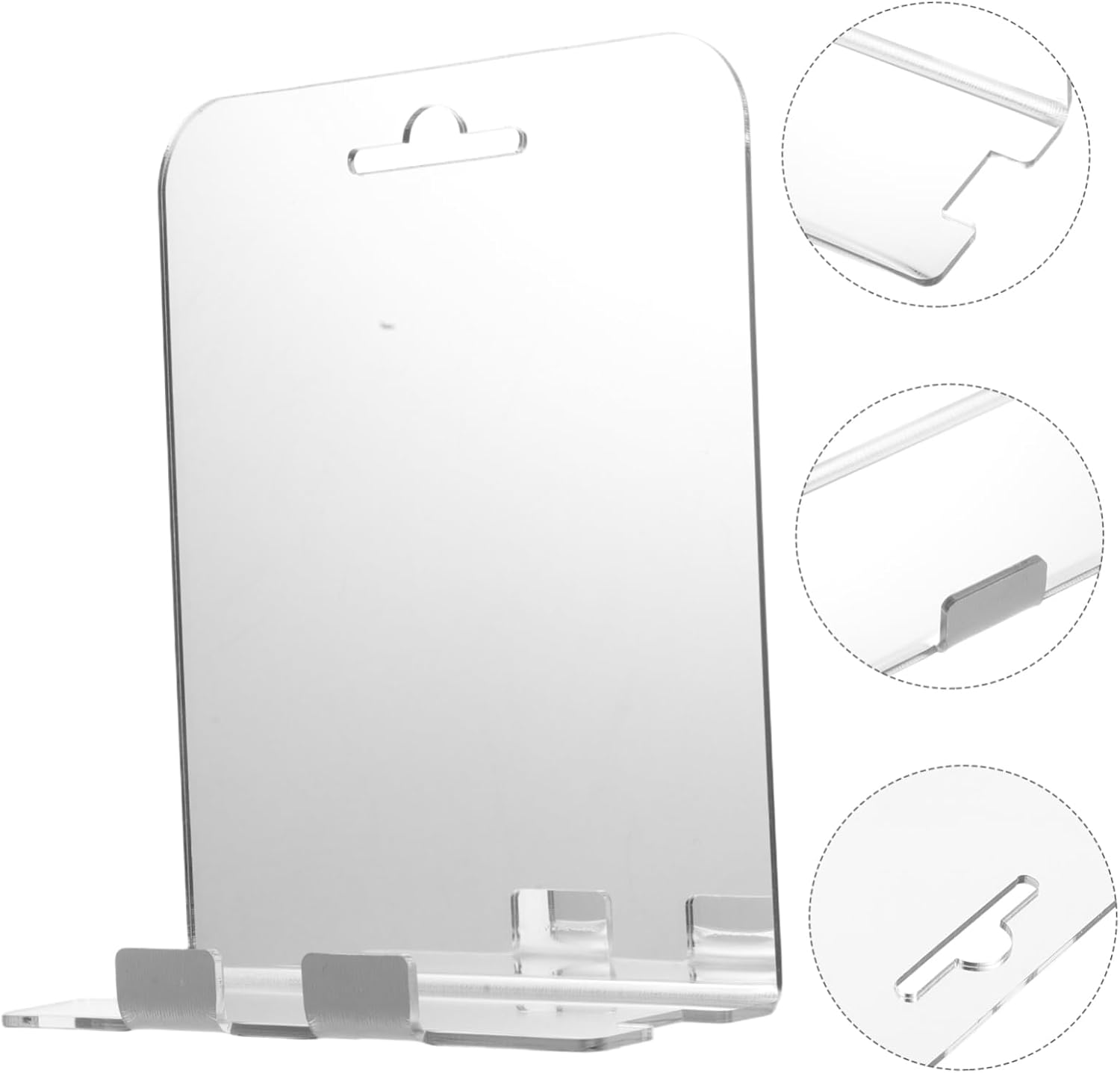 Fogless Shower Mirror with Razor Holder Anti-Fog Wall-Mounted Shaving Mirror Stainless Steel Hook Shatterproof for Bathroom Accessories